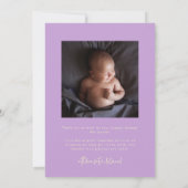 Faire-part de naissance étoiles de script Wisteria (Dos)