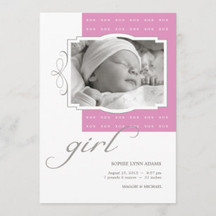 Faire-part de naissance fait sur commande de photo