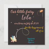 Faire-part de naissance fée de l'automne (Dos)