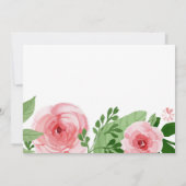 Faire-part de naissance feuille Rose aquarelle (Dos)