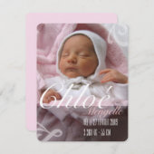 Faire-part de naissance - Fille (Devant / Derrière)