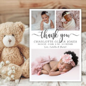 Faire-part de naissance fille au script moderne -