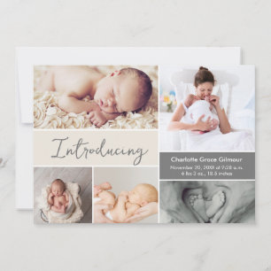 Faire-part de naissance fille bébé au format carte