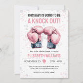 Faire-part de Naissance Fille Boxe Rose Aquarelle (Devant)