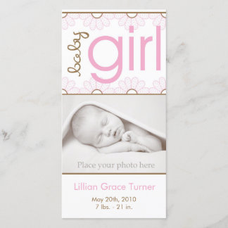 Faire-part de naissance fille - Carte photo