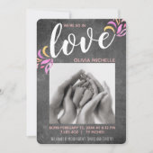 Faire-Part de Naissance Fille Chalkboard Amour (Devant)