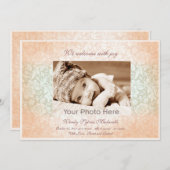 Faire-part de naissance fille classique rose (Devant / Derrière)