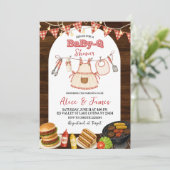 Faire-part de naissance fille en bois rustique Bab (Debout devant)