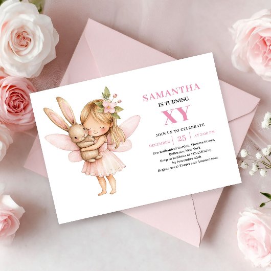 Faire-part de naissance Fille Fée Capriceuse Rose