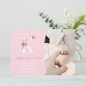 Faire-part de naissance fille initiale K (Debout devant)