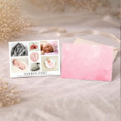 Faire-part de naissance fille Monogramme Rose Aqua
