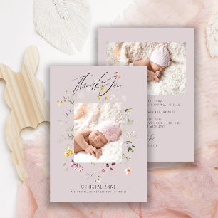 Faire-Part de Naissance Fille Nouveau-Né Lilas Rem
