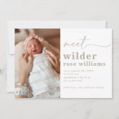 Faire-part de naissance fille | Photo florale de n (Devant)