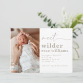 Faire-part de naissance fille | Photo florale de n (Debout devant)