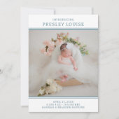 Faire-part de naissance fille photo moderne sarcel (Devant)