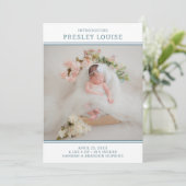 Faire-part de naissance fille photo moderne sarcel (Debout devant)