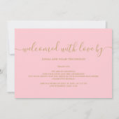 Faire-part de naissance fille rose bébé écriture s (Dos)