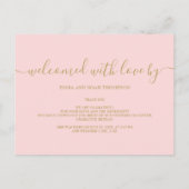 Faire-part de naissance Fille Rose Script Simple B (Dos)