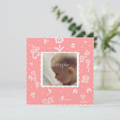 Faire-part de naissance Fleur de Saumon (Debout devant)