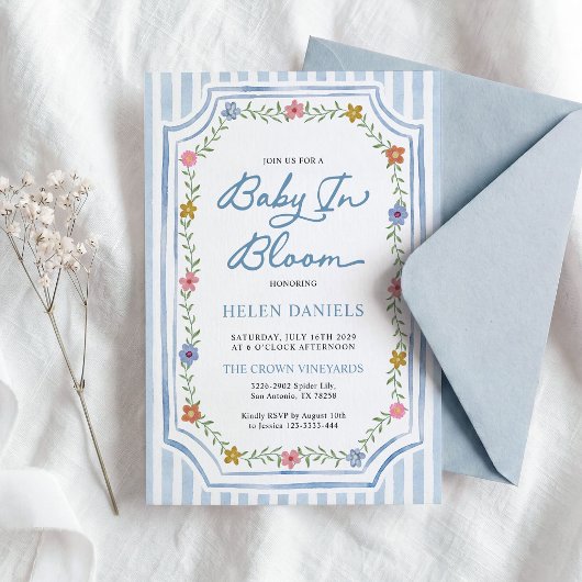 Faire-Part de Naissance Fleurie Baby in Bloom