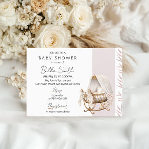 Faire-part de Naissance Fleurie Bassinette Vintage