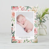 faire-part de naissance fleurie de minuit (Debout devant)