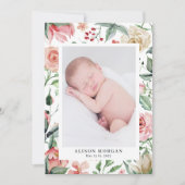 faire-part de naissance fleurie de minuit (Devant)