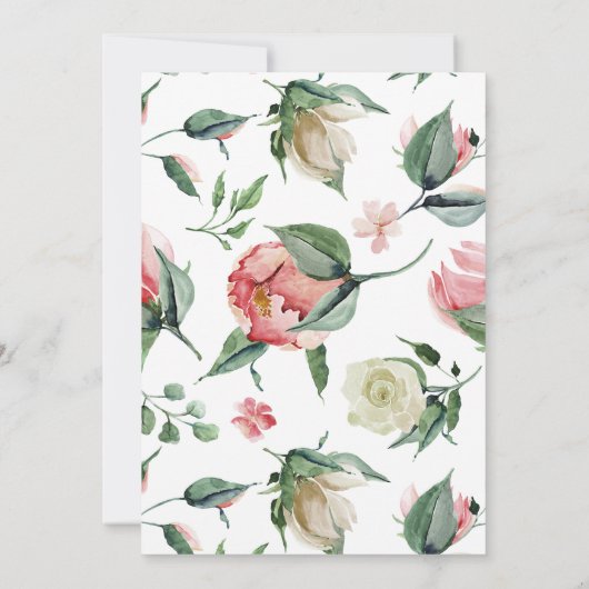 faire-part de naissance fleurie de minuit (Dos)