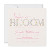 Faire-Part de Naissance Fleurie Papillon Baby In B