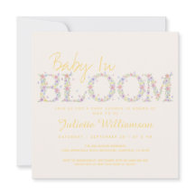 Faire-Part de Naissance Fleurie Papillon Baby In B