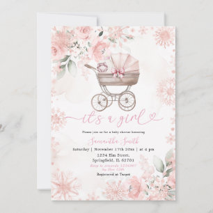 Faire-part de Naissance Fleurie Teinte d'Hiver pou