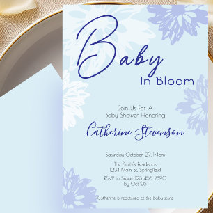 Faire-part de naissance Fleurs Bleues Bébé en Fleu