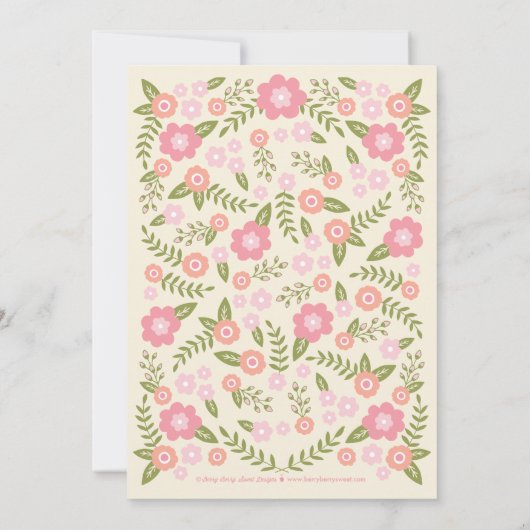 Faire-part de naissance Fleurs de Darling - Crème (Dos)