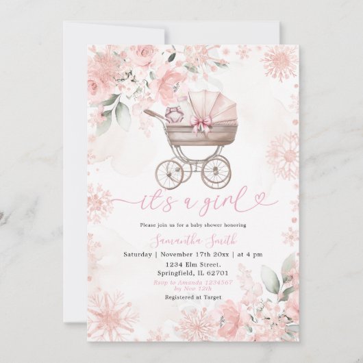 Faire-part de naissance Fleurs de Hiver pour Bébé  (Devant)