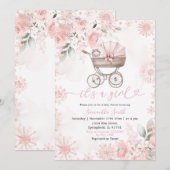 Faire-part de naissance Fleurs de Hiver pour Bébé  (Devant / Derrière)