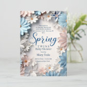 Faire-part de naissance Fleurs de Printemps (Debout devant)