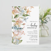 Faire-part de naissance Fleurs Moderne (Debout devant)