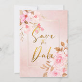 Faire-part de naissance Fleurs rose pastel pour Ba (Devant)