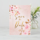 Faire-part de naissance Fleurs rose pastel pour Ba (Debout devant)