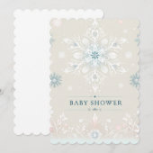 Faire-Part de Naissance Flocon de Neige Fantaisie (Devant / Derrière)