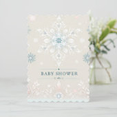 Faire-Part de Naissance Flocon de Neige Fantaisie (Debout devant)