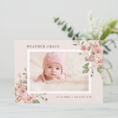 Faire-part de naissance floral (Debout devant)