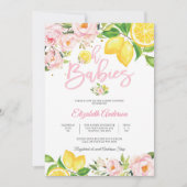 Faire-part de naissance floral au citron (Devant)