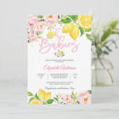 Faire-part de naissance floral au citron (Debout devant)