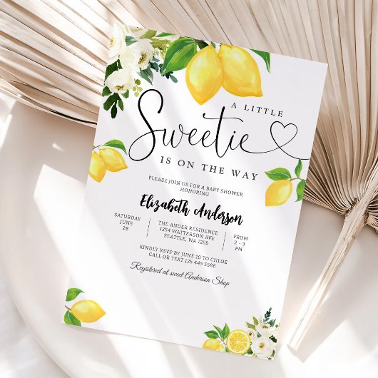 Faire-part de naissance floral au citron