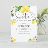 Faire-part de naissance floral au citron (Debout devant)