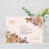 Faire-part de naissance Floral Automnal Rustique (Debout devant)