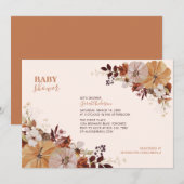 Faire-part de naissance Floral Automnal Rustique (Devant / Derrière)