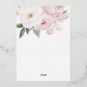 faire-part de naissance floral avec lettrage doré (Verso)