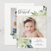 Faire-part de naissance floral d'aquarelle avec (Devant / Derrière)